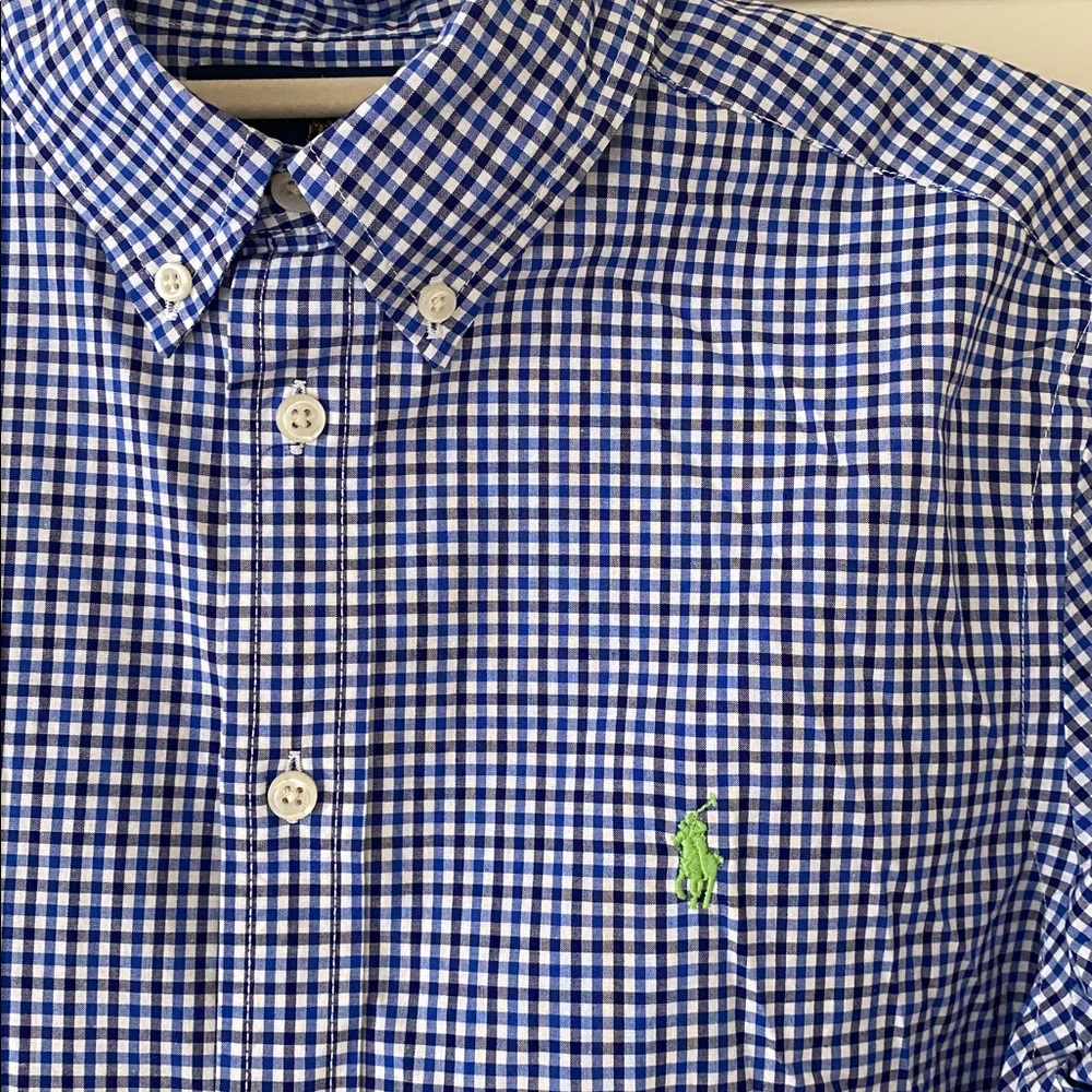 Ralph Lauren Blue and White Checkered Shirt